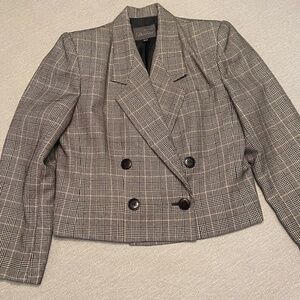 Vintage Black and White Plaid Suit